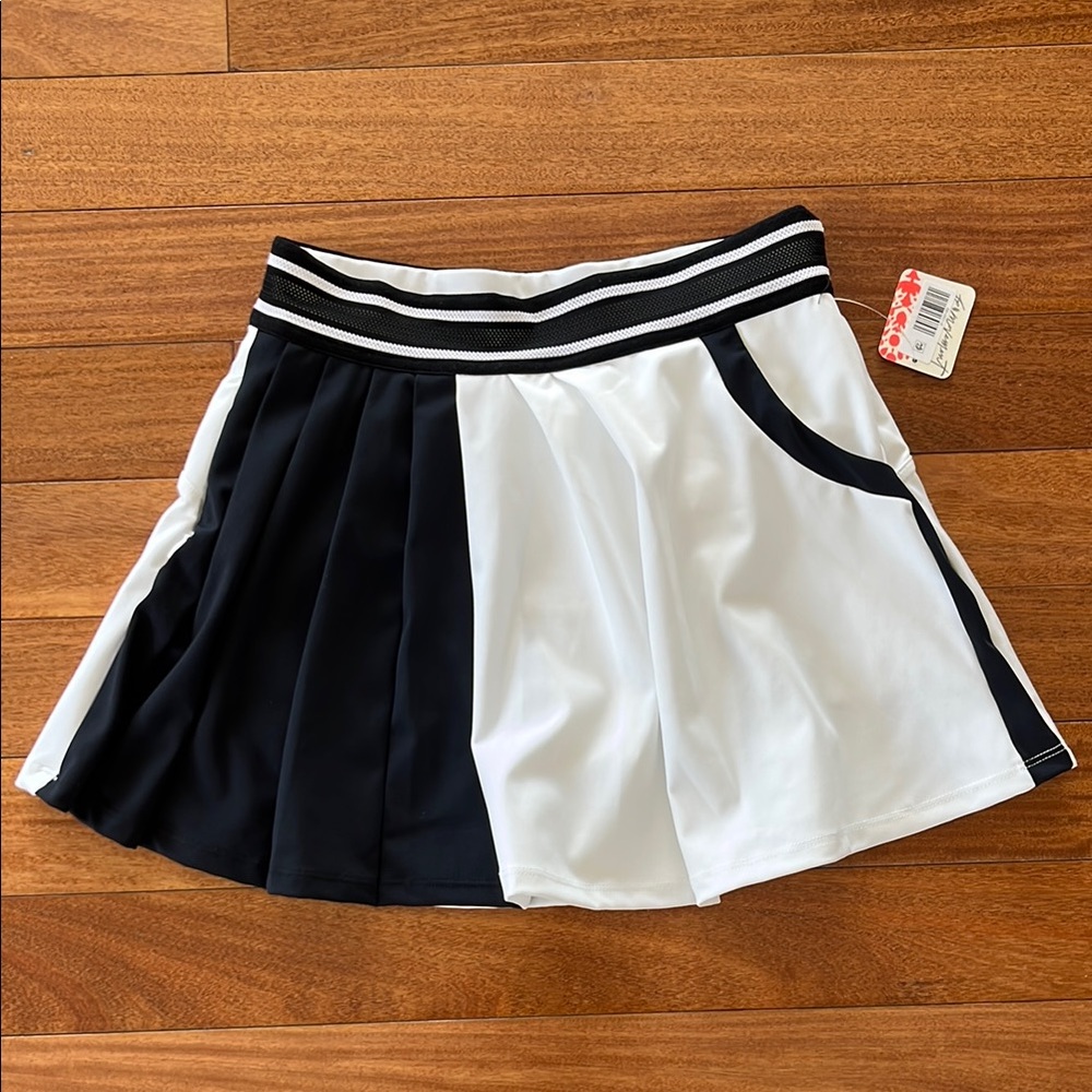 Free People FP movement Black and White Pleated Tennis Skirt XS